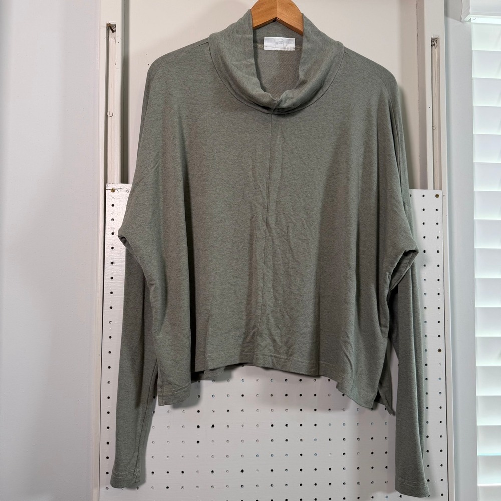 VTG Bryn WALKER Taos Shirt Women's Dolomite Stretch Cowl Neck Cropped - Medium